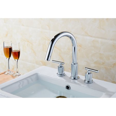 American Imaginations 3H8" CUPC Approved Lead Free Brass Faucet Set In Chrome Color, Drain Incl. AI-33693